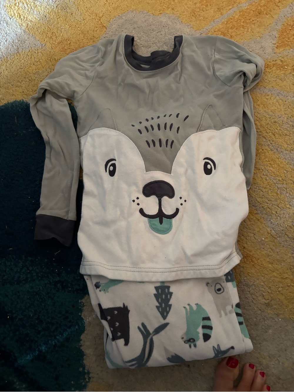 Carter's Gray and White Woodland Animal Two-Piece Pajama Set